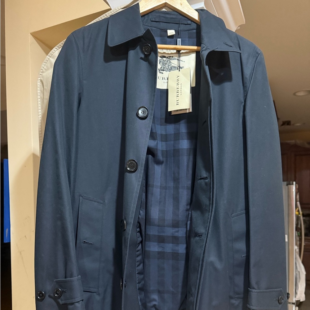 Burberry Men's Dark Blue Trench Coat